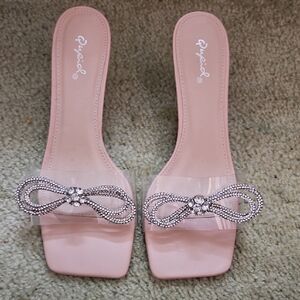 Qupid Slide Heeled Sandal Sz 7.5